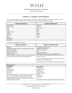 Simple vs. Complex Carbohydrates