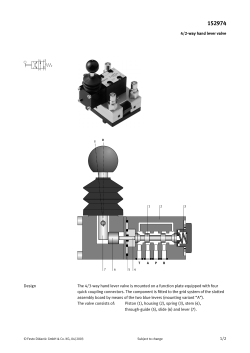 4/2-way hand lever valve 1/2 The 4/3-way hand