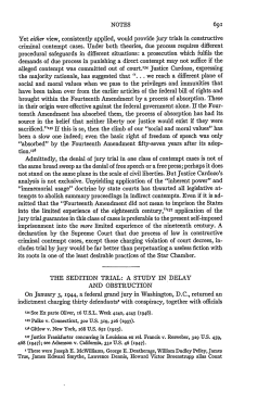 The Sedition Trial: A Study in Delay and Obstruction