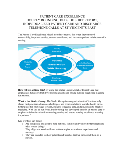 patient care excellence - St. Vincent`s Health System