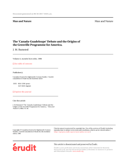 Debate and the Origins of the Grenville Programme for