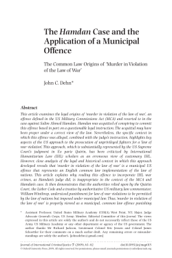 The Hamdan Case and the Application of a