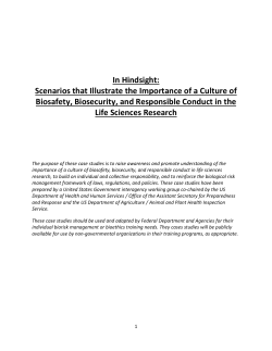 In Hindsight: Scenarios that Illustrate the Importance of a Culture if