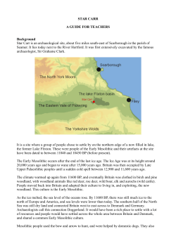 STAR CARR A GUIDE FOR TEACHERS Background Star Carr is an