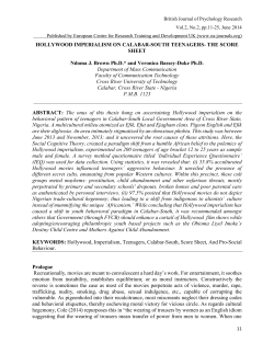 HOLLYWOOD IMPERIALISM ON CALABAR