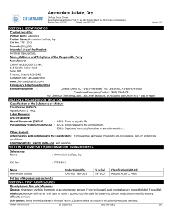 Dry Ammonium Sulfate - Chemtrade Logistics