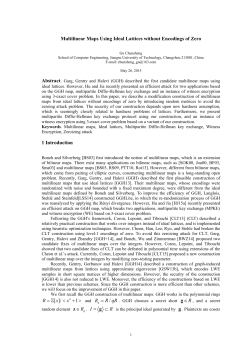 Multilinear Maps Using Ideal Lattices without Encodings of Zero 1