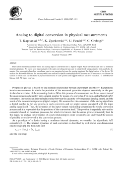 Analog to digital conversion in physical measurements