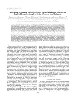 Applications of Ecological Niche Modeling for