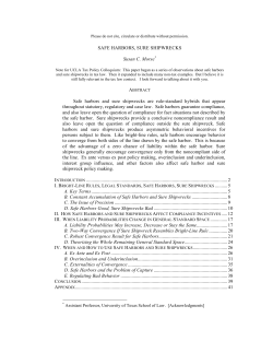 Safe Harbors, Sure Shipwrecks