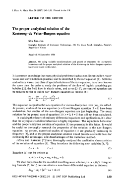 The proper analytical solution of the Korteweg-de Vries
