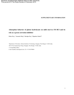 Adsorption behavior of gluten hydrolysate on mild steel in 1M HCl