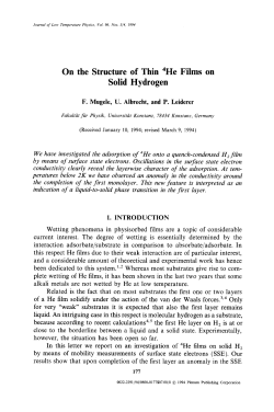 On the structure of thin Superscript>4 Superscript>He films on