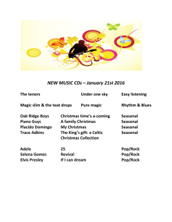 NEW MUSIC CDs &ndash; January 21st 2016
