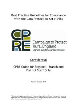 Best Practice Guidelines for Compliance with the Data Protection Act