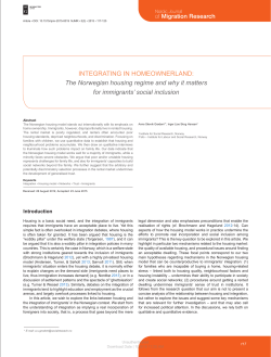 INTEGRATING IN HOMEOWNERLAND: The Norwegian housing
