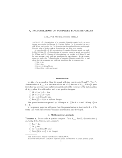 P, FACTORIZATION OF COMPLETE BIPARTITE GRAPH 1