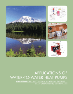 Applications of Water-to-Water Heat Pumps