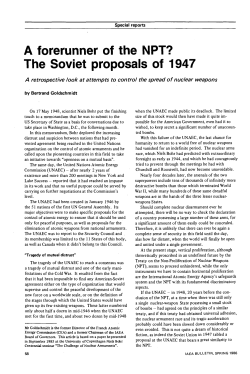 A forerunner of the NPT? The Soviet proposals of 1947