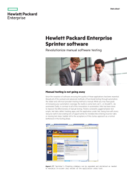 HPE Sprinter software: Revolutionize manual software testing data