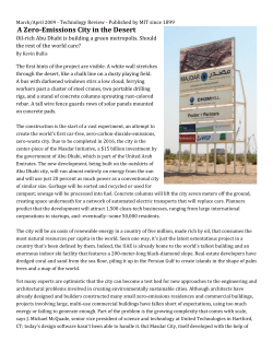 A ZeroEmissions City in the Desert