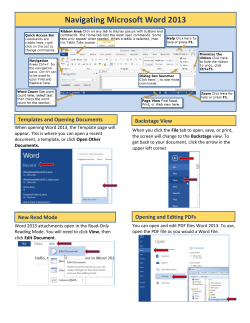 Navigating Microsoft Word 2013