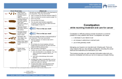 Constipation while receiving treatment and care for cancer