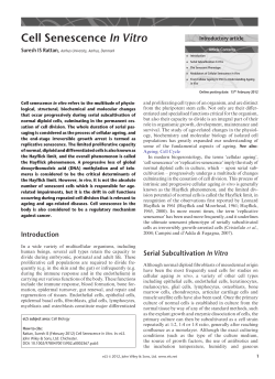 "Cell Senescence In Vitro". In: Encyclopedia of Life Sciences (ELS)