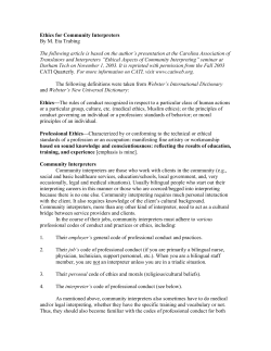 Ethics for Community Interpreters
