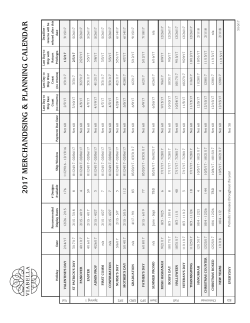 merchandising calendar