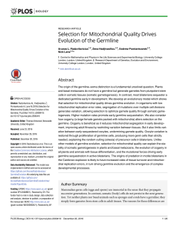 Selection for Mitochondrial Quality Drives Evolution of the