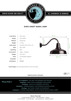 DATA SHEET BARN LAMP Please Note.!!