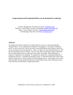 Congressional and Presidential Effects on the - UNC
