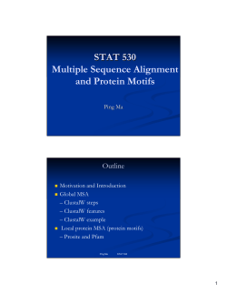 STAT 530 Multiple Sequence Alignment and Protein Motifs