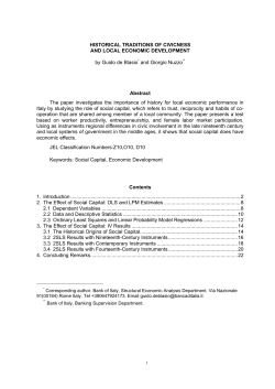 Historical traditions of civicness and local economic development