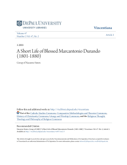 A Short Life of Blessed Marcantonio Durando (1801