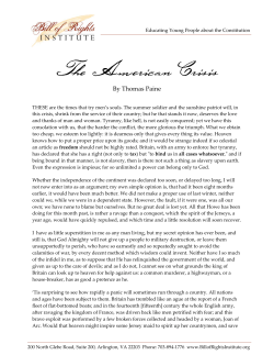 The American Crisis - Bill of Rights Institute
