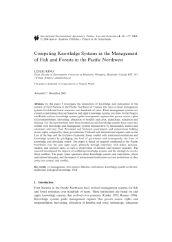 Competing Knowledge Systems in the Management of Fish and
