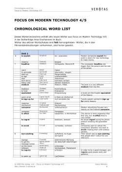 FOCUS ON MODERN TECHNOLOGY 4/5 CHRONOLOGICAL
