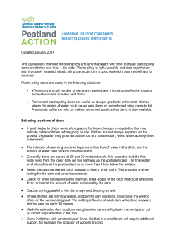Guidance for land managers Installing plastic piling dams