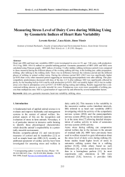 Measuring Stress Level of Dairy Cows during Milking Using by
