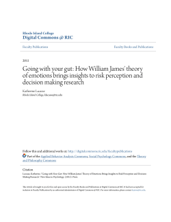 Going with your gut: How William James` theory of emotions brings