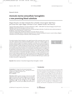 Arenicola marina extracellular hemoglobin: a new promising blood
