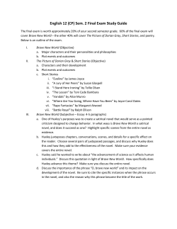 English 12 (CP) Sem. 2 Final Exam Study Guide