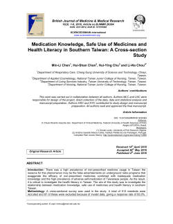 Medication Knowledge, Safe Use of Medicines and Health Literacy