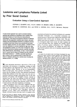 Leukemia and Lymphoma Patients Linked by Prior Social Contact
