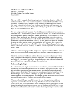 The Politics of Entitlement Reform Michael A