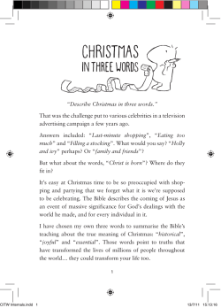Describe Christmas in three words.