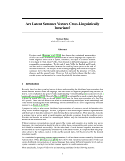 Are Latent Sentence Vectors Cross