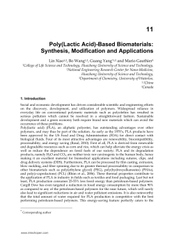 Poly(Lactic Acid)-Based Biomaterials